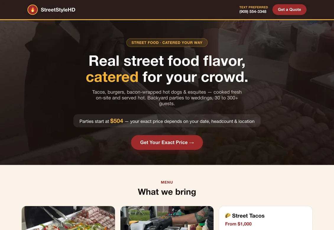 Street Style HD — website and booking system I built